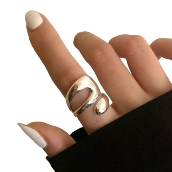 The Whitney Silver 925 adjustable modern statement ring - Picture 1 of 13